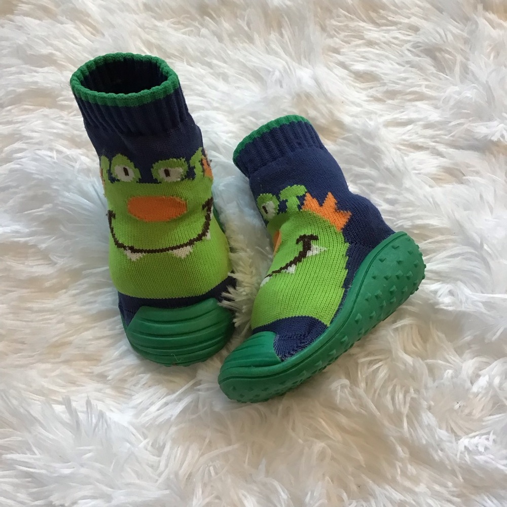 Green MONSTER Slipper Socks Infant 1